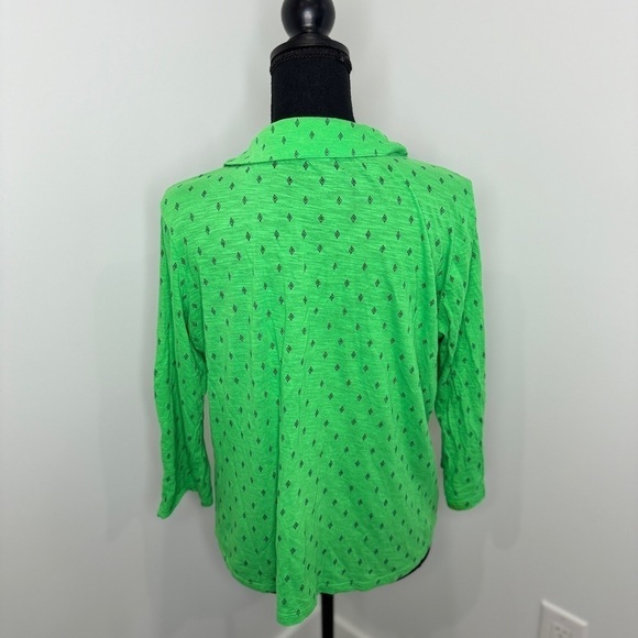 Liz Claiborne Green Petite Button Up Casual Blouse (PL) - Picture 4 of 6